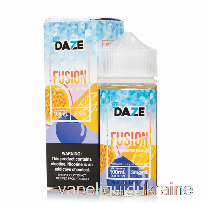 Vape Liquid Ukraine ICED Lemon Passionfruit Blueberry - 7 Daze Fusion - 100mL 3mg